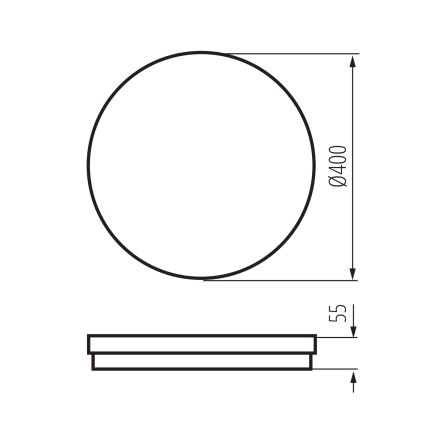 LED Vanjska stropna svjetiljka BENO ECO LED/40W/230V 3000/4000/6500K pr. 40 cm IP65 crna