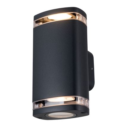 Vanjska zidna svjetiljka ZEVI 2xGU10/10W/230V IP54 crna