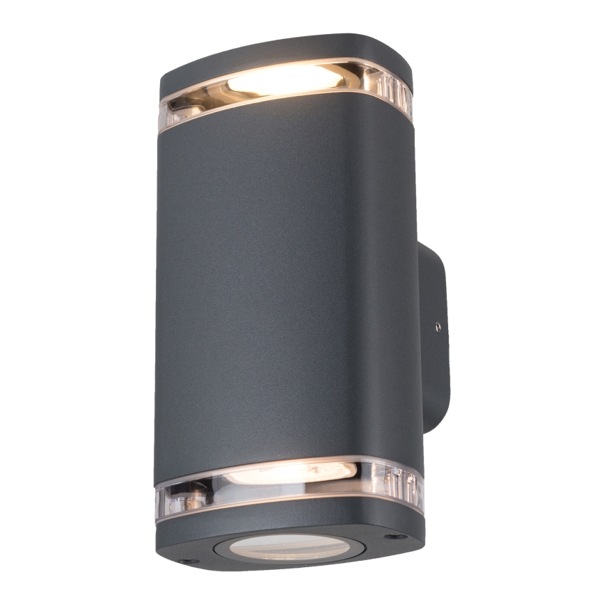 Vanjska zidna svjetiljka ZEVI 2xGU10/10W/230V IP54 antracit
