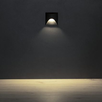 LED svjetiljka za stepenište EXIN LED/2,5W/230V 4000K IP65 crna kvadratna