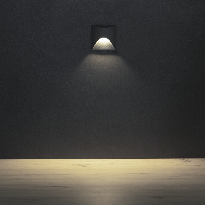 LED svjetiljka za stepenište EXIN LED/2,5W/230V 4000K IP65 antracitna, četvrtasta
