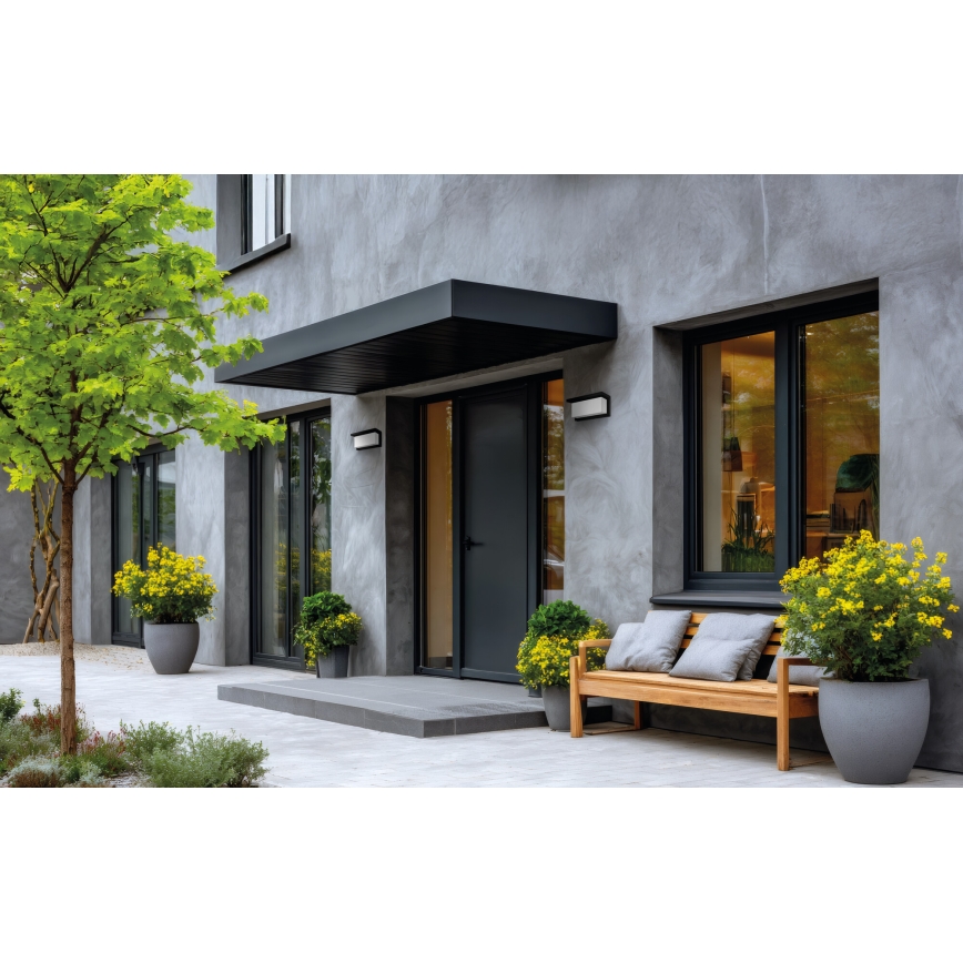 LED vanjsko zidno svjetlo LERTO LED/12W/230V IP54 crno