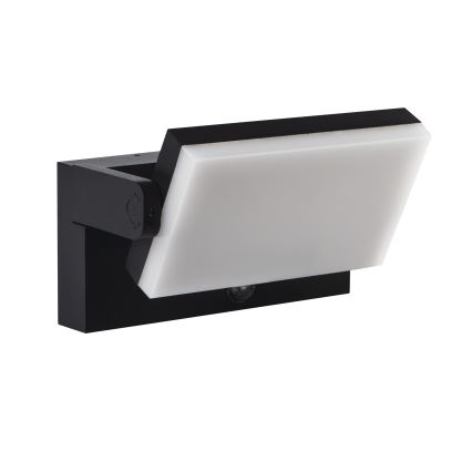 LED vanjsko zidno svjetlo s detektorom pokreta i sumraka XERTO LED/20W/230V 3000/4000/6500K IP44 crna