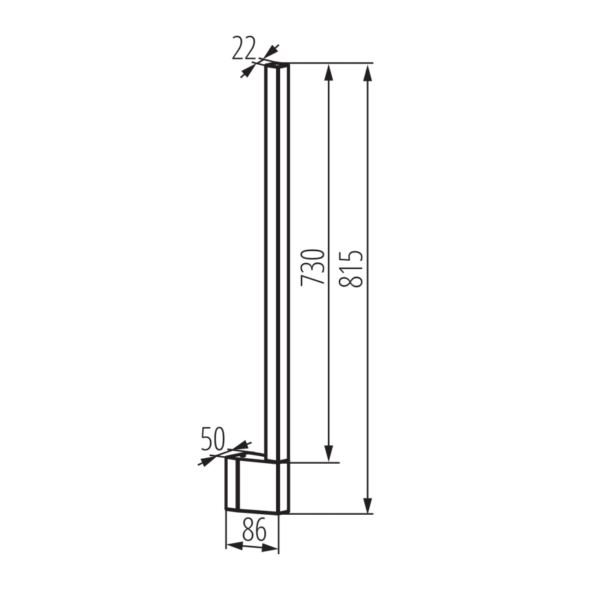 LED vanjska zidna svjetiljka YALTE LED/11W/230V 3000/4000/6500K 81,5 cm IP54 crna