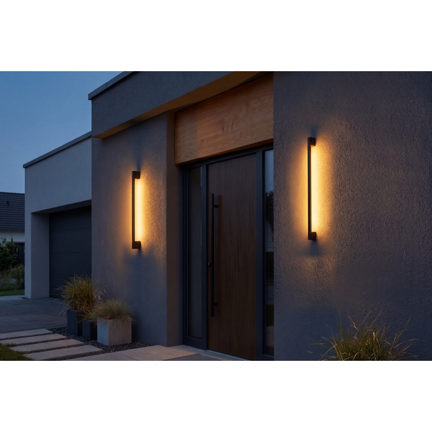 Vanjsko zidno svjetlo YALTE LED/8,5W/230V 3000/4000/6500K 93 cm IP54 crno