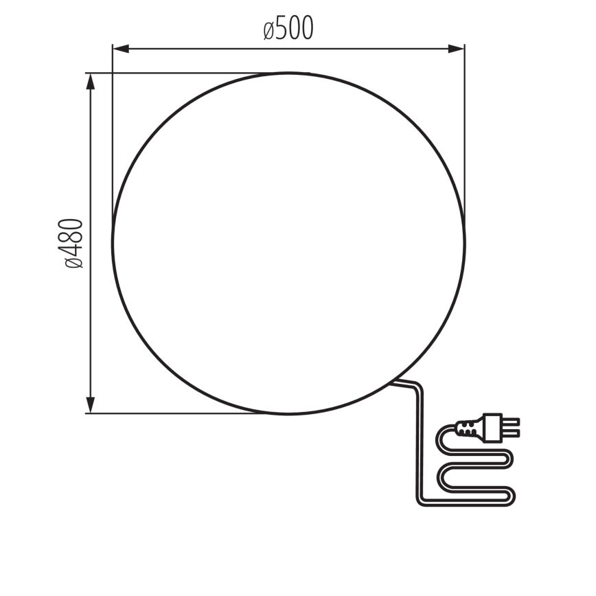 Vanjska lampa STONO, 1xE27/20W/230V, promjer 50 cm, IP65, bijela