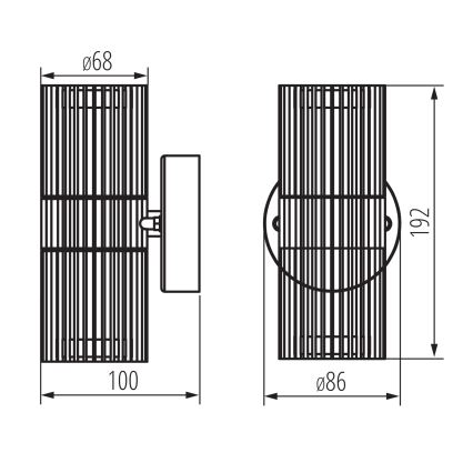 Vanjsko zidno reflektorsko svjetlo RADILO 2xGU10/11W/230V IP44 crno