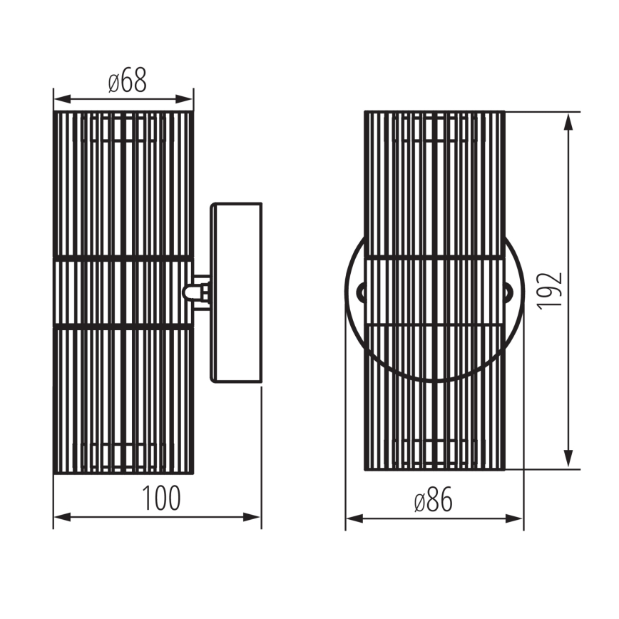 Vanjsko zidno reflektorsko svjetlo RADILO 2xGU10/11W/230V IP44 crno