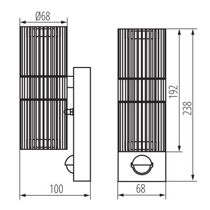 Vanjsko zidno usmjereno svjetlo sa senzorom pokreta i sumraka RADILO 2xGU10/11W/230V IP44 crna