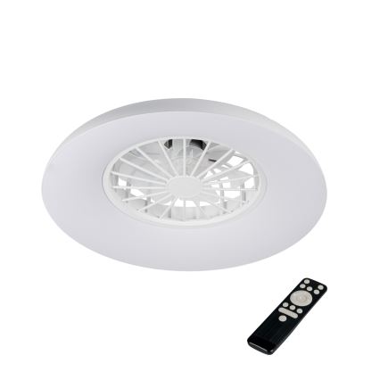 LED RGBW prigušivo stropno svjetlo s ventilatorom PLAVE PAN LED/24W/230V 3000-6500K promjer 48,5 cm bijela + daljinski upravljač