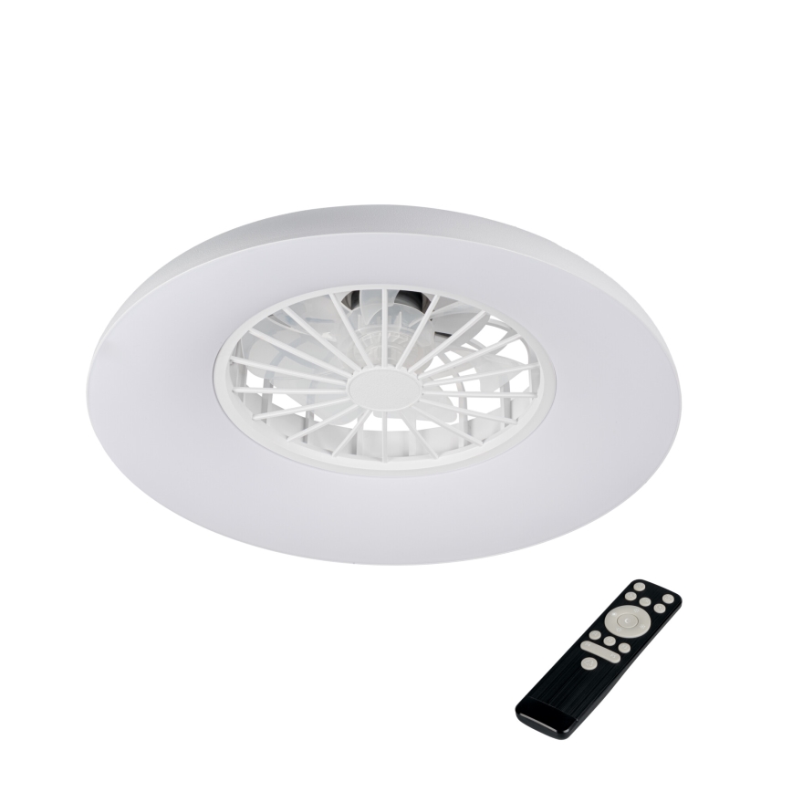 LED RGBW prigušivo stropno svjetlo s ventilatorom PLAVE PAN LED/24W/230V 3000-6500K promjer 48,5 cm bijela + daljinski upravljač