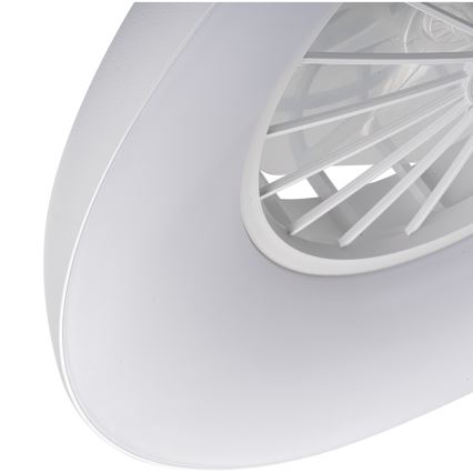 LED RGBW prigušivo stropno svjetlo s ventilatorom PLAVE PAN LED/24W/230V 3000-6500K promjer 48,5 cm bijela + daljinski upravljač