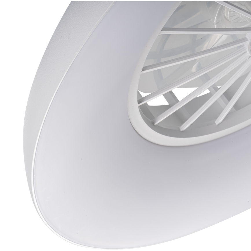 LED RGBW prigušivo stropno svjetlo s ventilatorom PLAVE PAN LED/24W/230V 3000-6500K promjer 48,5 cm bijela + daljinski upravljač