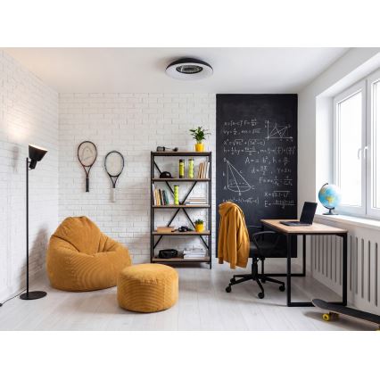 LED RGBW prigušivo stropno svjetlo s ventilatorom PLAVE PAN LED/48W/230V 3000-6500K promjer 60 cm crno + daljinski upravljač