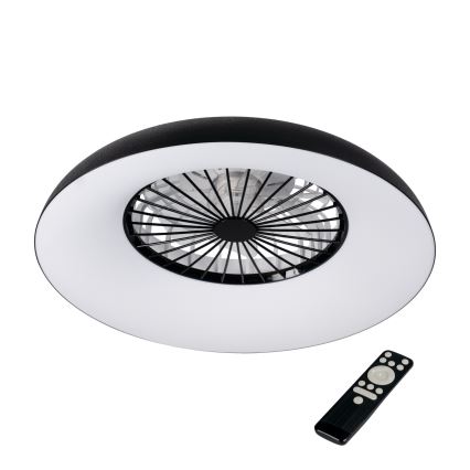 LED RGBW prigušivo stropno svjetlo s ventilatorom PLAVE PAN LED/48W/230V 3000-6500K promjer 60 cm crno + daljinski upravljač