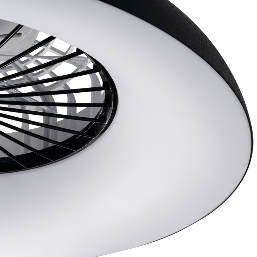 LED RGBW prigušivo stropno svjetlo s ventilatorom PLAVE PAN LED/48W/230V 3000-6500K promjer 60 cm crno + daljinski upravljač