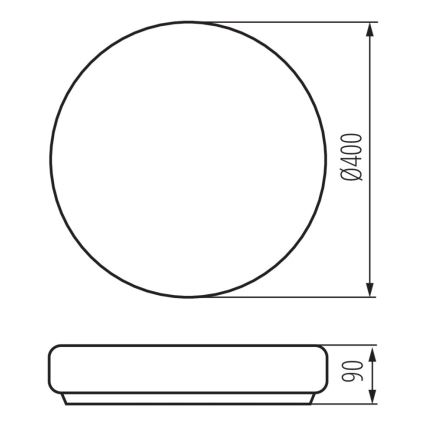 Stropna svjetiljka za kupaonicu PERAZ 2xE27/15W/230V pr. 40 cm IP44