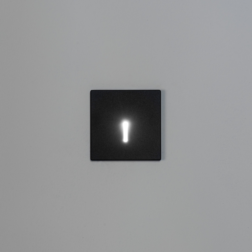 LED svjetlo za stepenice MAGNIK LED/1,7W/230V 2700/3300/3900/4600/5700K crno kvadratno