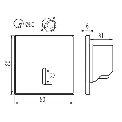 LED svjetiljka za stepenište MAGNIK LED/1,7W/230V 2700/3300/3900/4600/5700K bijela kvadratna