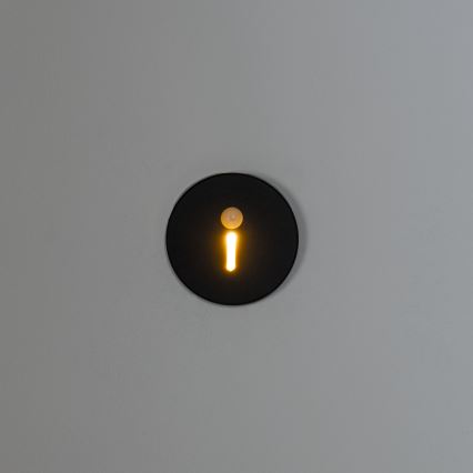 LED svjetiljka za stepenište sa senzorom pokreta i sumraka MAGNIK LED/1,7W/230V 2700/3300/3900/4600/5700K crna okrugla