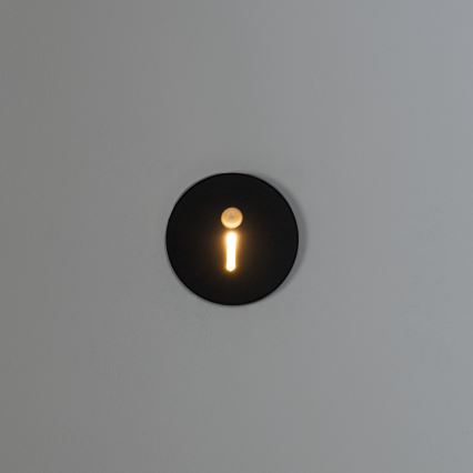 LED svjetiljka za stepenište sa senzorom pokreta i sumraka MAGNIK LED/1,7W/230V 2700/3300/3900/4600/5700K crna okrugla