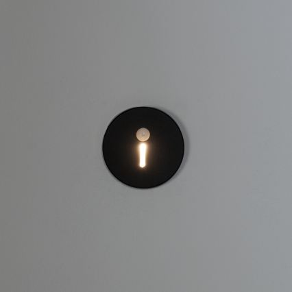 LED svjetiljka za stepenište sa senzorom pokreta i sumraka MAGNIK LED/1,7W/230V 2700/3300/3900/4600/5700K crna okrugla