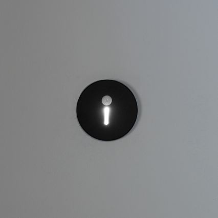 LED svjetiljka za stepenište sa senzorom pokreta i sumraka MAGNIK LED/1,7W/230V 2700/3300/3900/4600/5700K crna okrugla