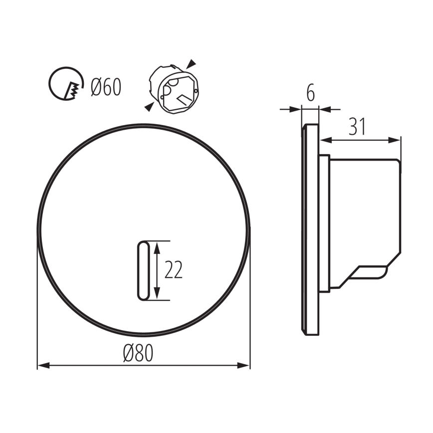 LED svjetlo za stubište MAGNIK LED/1,7W/230V 2700/3300/3900/4600/5700K bijelo okruglo