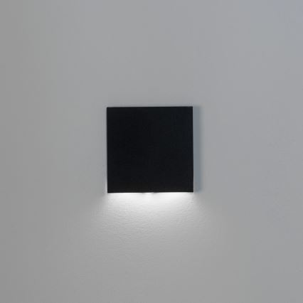 LED svjetiljka za stubište MAGNIK LED/1,7W/230V 2700/3300/3900/4600/5700K crna četvrtasta