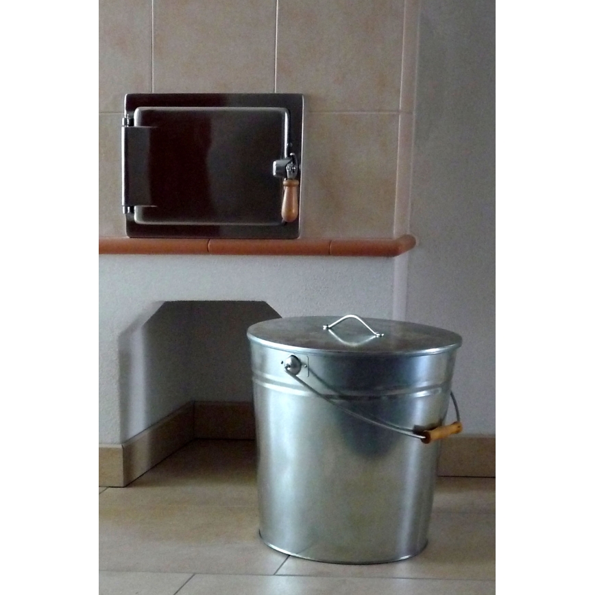 Kanta za pepeo s poklopcem 15 l sjajni krom