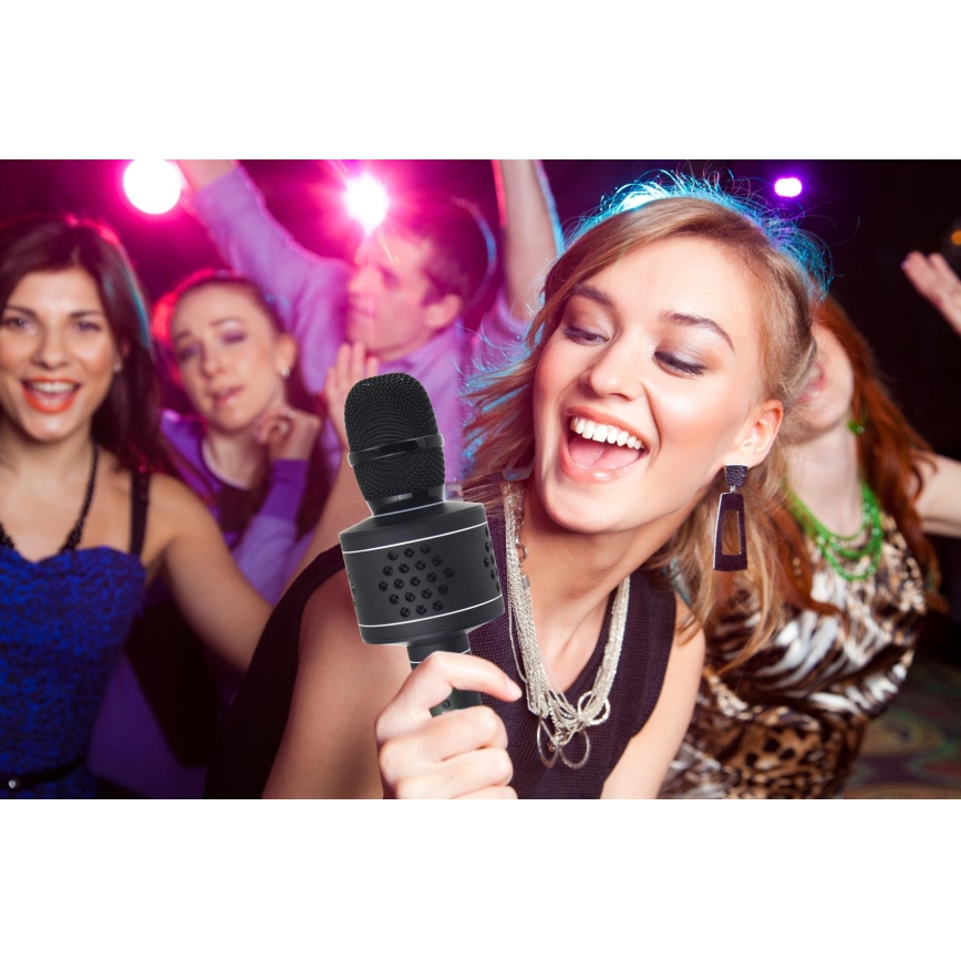 Karaoke mikrofon 6W/5V 1500 mAh Bluetooth crni