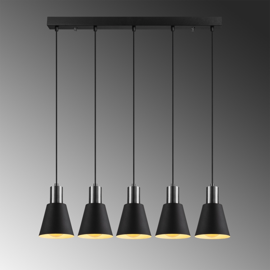 KEM viseći luster 5xE27/40W/230V crna
