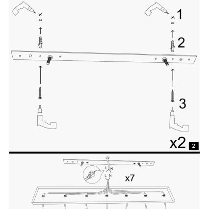 KEM viseći luster 5xE27/40W/230V crna