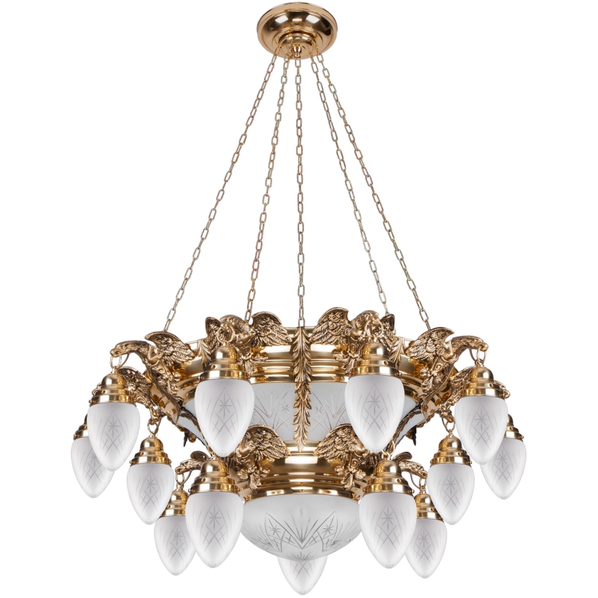 Kemar OW150 - Luster OURO EAGLE 15xE27/60W/230V + 6xE27/100W/230V