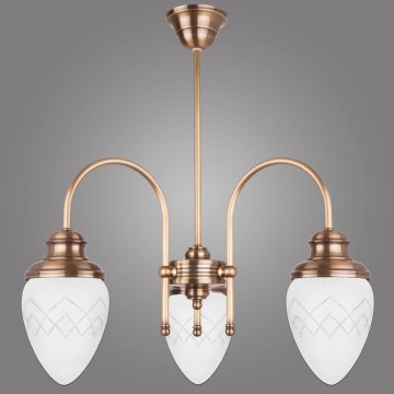 Kemar RI/3/M - Luster na štapu RINAMA 3xE27/60W/230V mesing