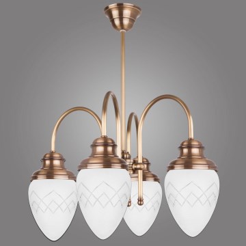 Kemar RI/4/M - Luster na štapu RINAMA 4xE27/60W/230V mesing