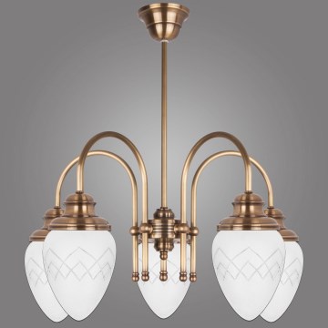 Kemar RI/5/M - Luster na štapu RINAMA 5xE27/60W/230V mesing