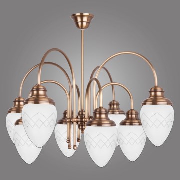 Kemar RI/8/M - Luster na štapu RINAMA 8xE27/60W/230V mesing