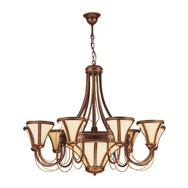 Kemar T/9 - Luster TANAJA 9xE14/60W+1xE27/100W crvena