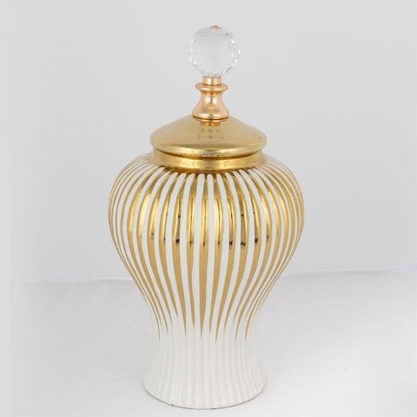 Keramička posuda 35x17,5 cm zlatna/bijela