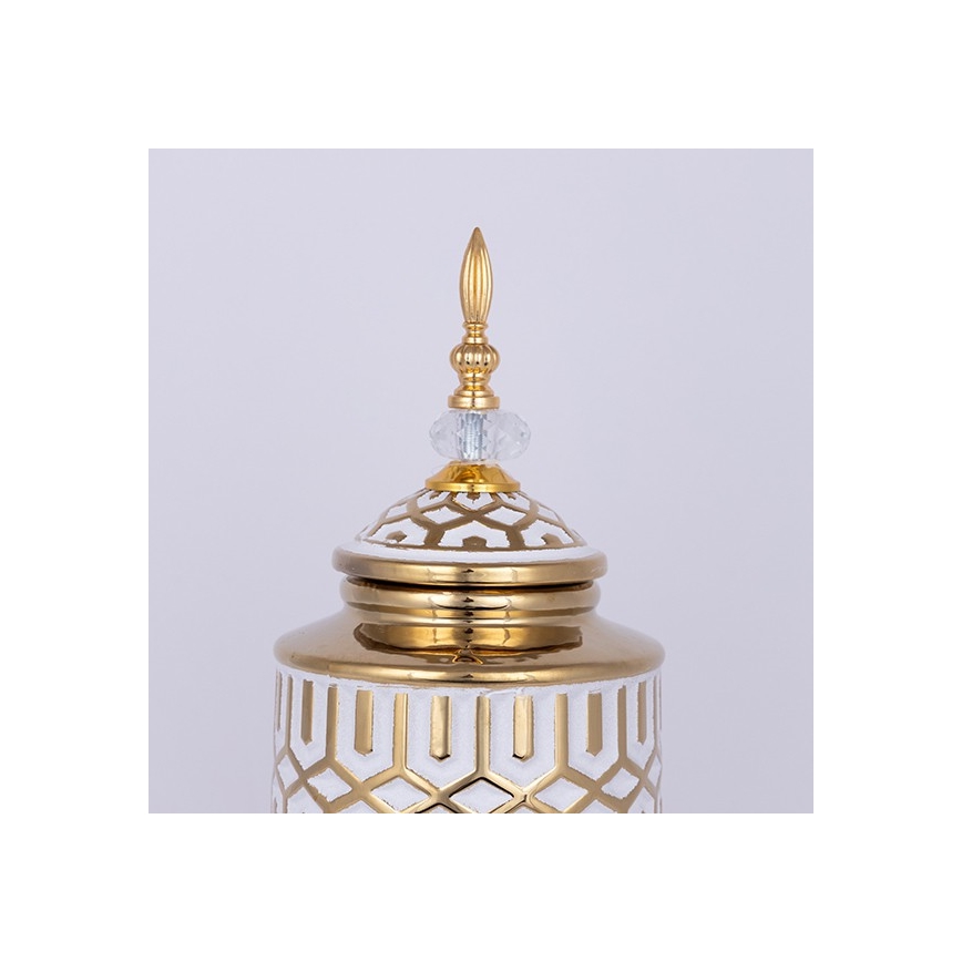 Keramička posuda 45,7x16,9 cm zlatna/bijela