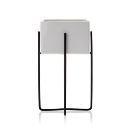 Keramička posuda za cvijeće MIZU 20,4x12,1 cm bijela/crna