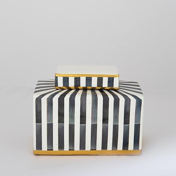 Keramička vaza 20,5x16x9 cm plava/bijela/crna