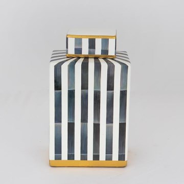 Keramička vaza 22x18x8 cm plava/bijela