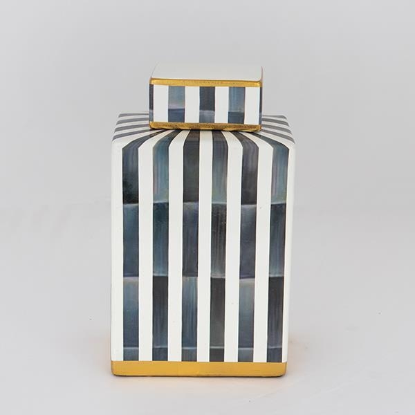Keramička vaza 22x18x8 cm plava/bijela