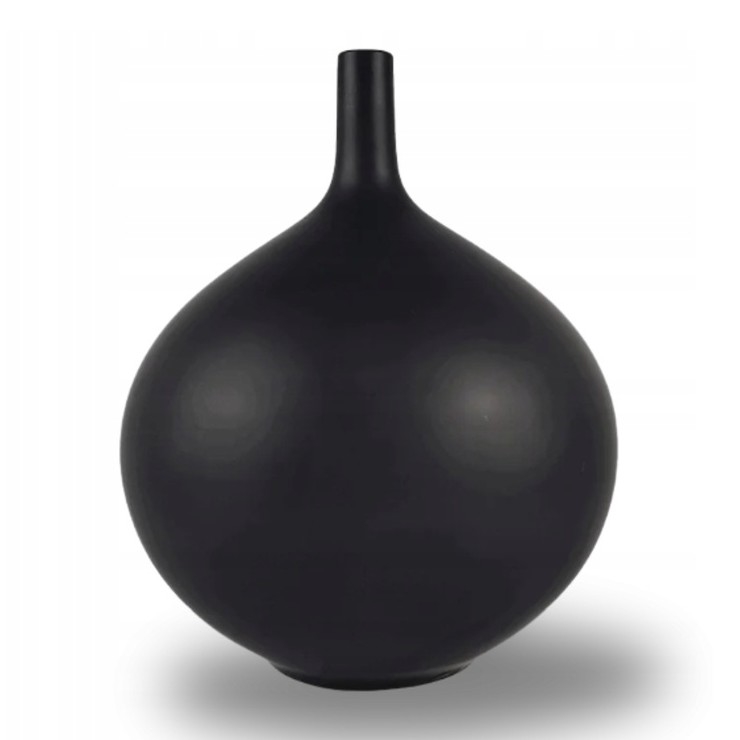 Keramička vaza 24 cm, mat crne boje