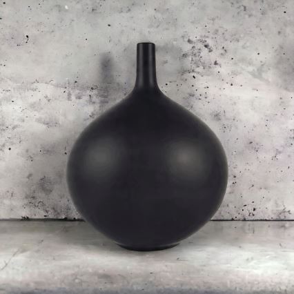 Keramička vaza 24 cm, mat crne boje