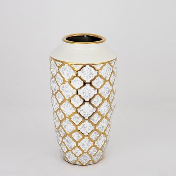 Keramička vaza 25x13 cm zlatna/bijela