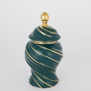 Keramička vaza 30x17 cm zlatna/zelena
