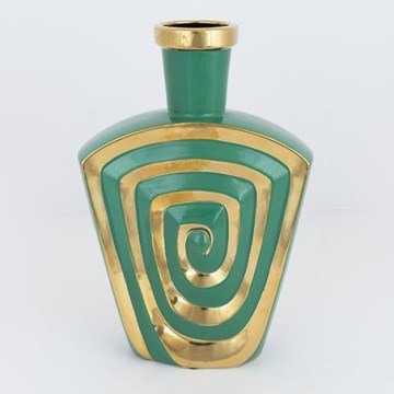 Keramička vaza 30x20,2 cm zelena/zlatna